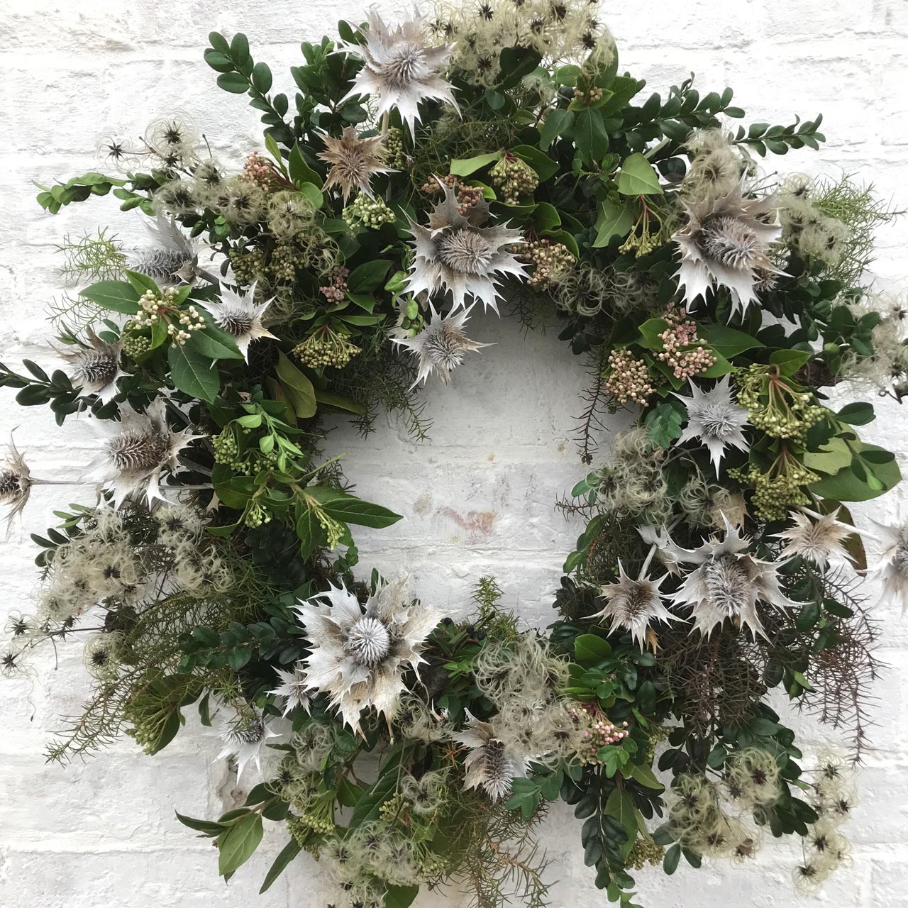 Contemporary Christmas Thistle Wreath